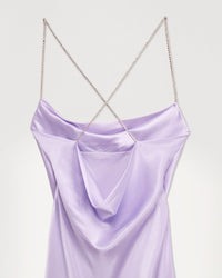 Robe longue Naomi en soie - Lilac