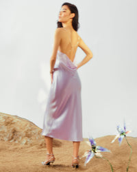 Robe longue Naomi en soie - Lilac
