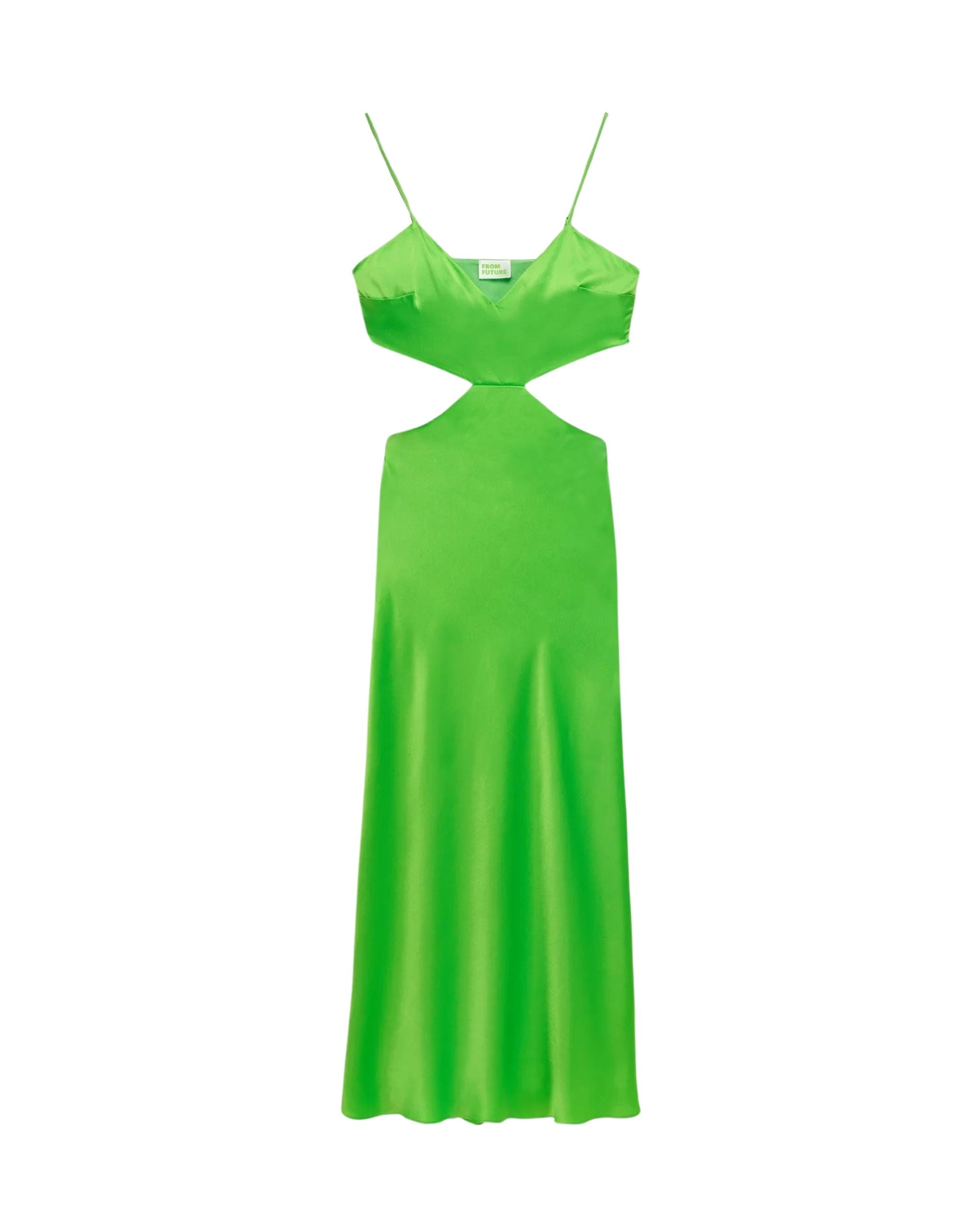 Robe longue Charlize en soie - Neon Green