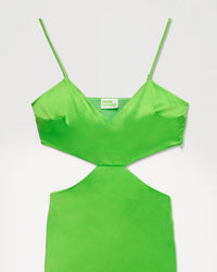 Robe longue Charlize en soie - Neon Green