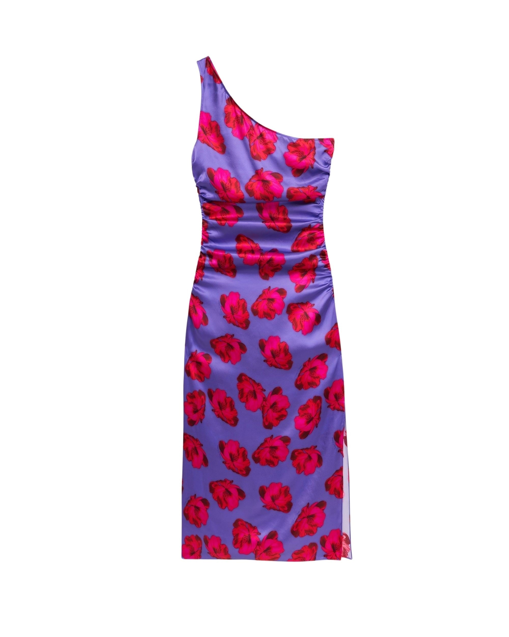 Robe longue Natacha en soie - Purple Poppy