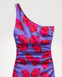 Robe longue Natacha en soie - Purple Poppy