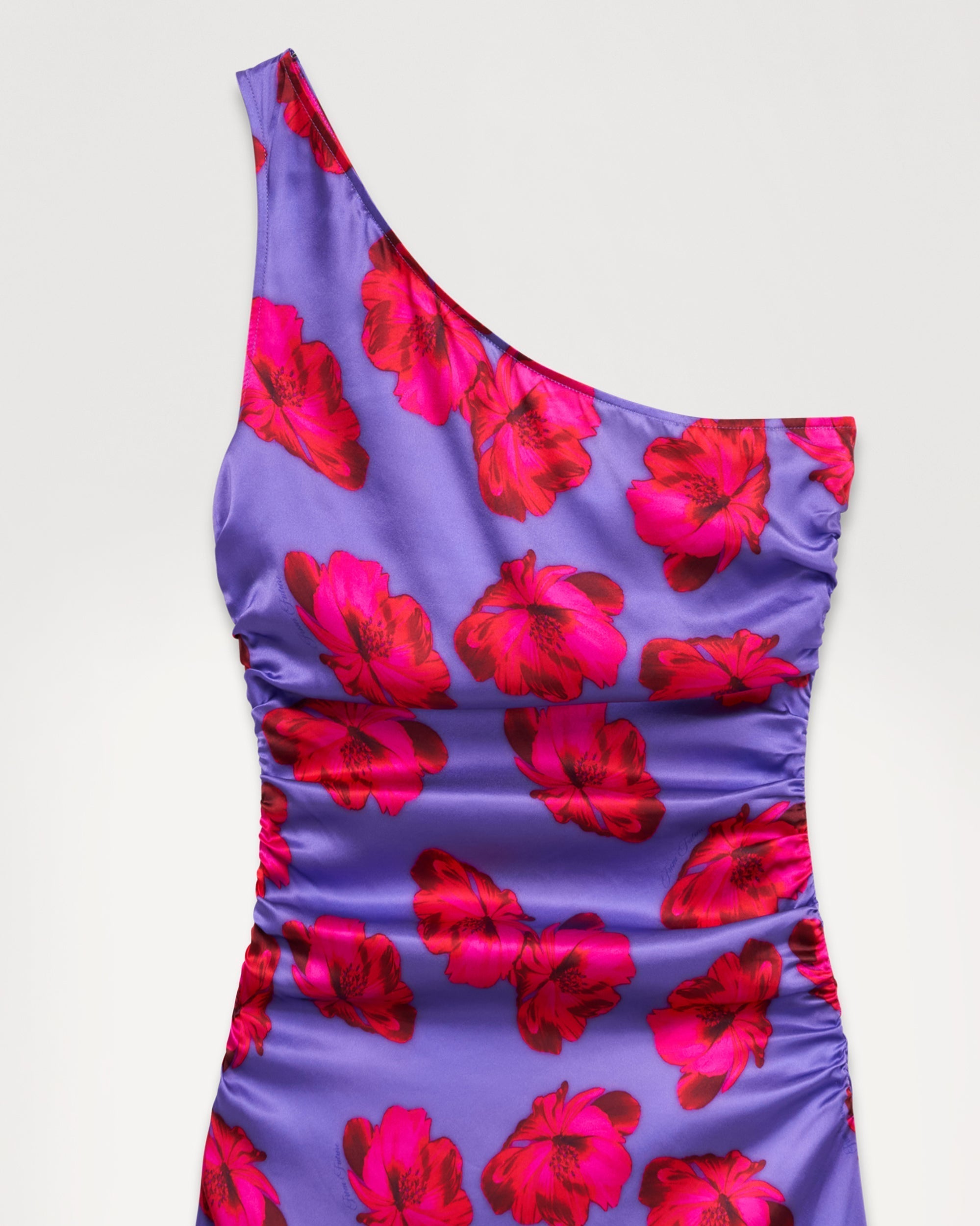 Robe longue Natacha en soie - Purple Poppy