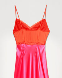 Robe longue Abigail en soie - Neon Pink