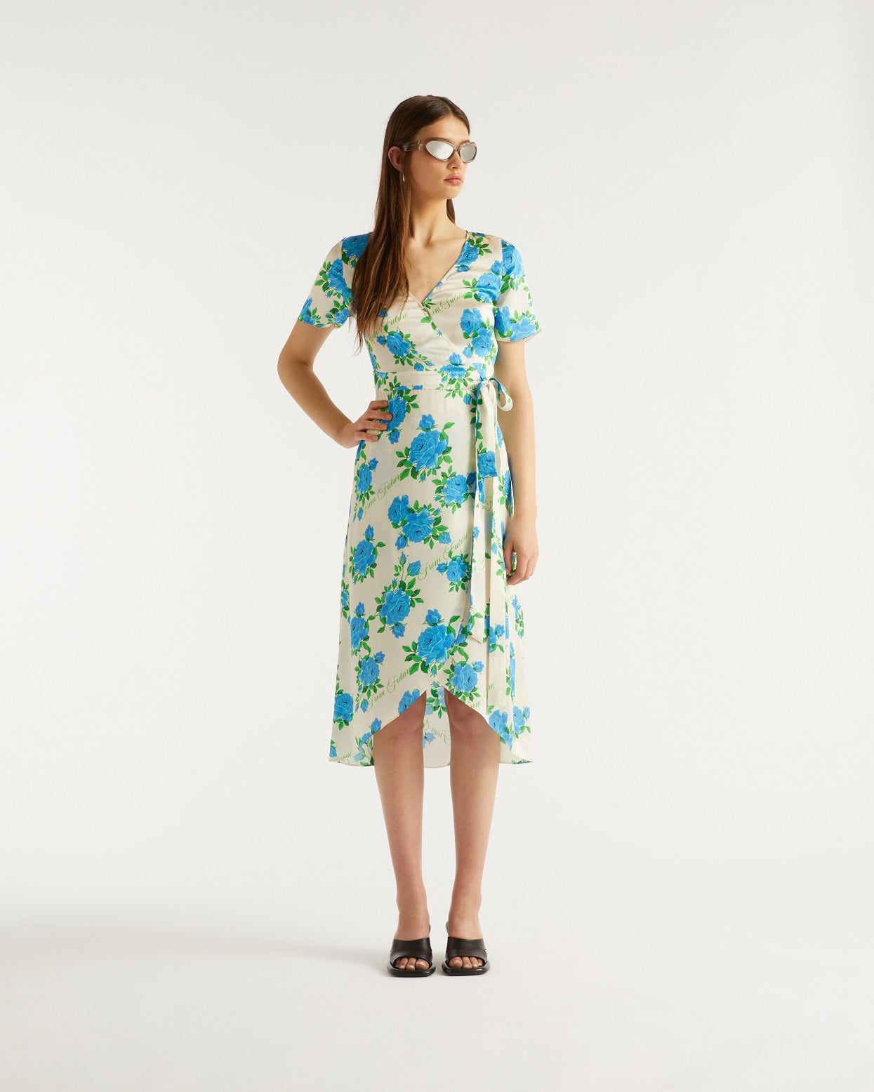 Robe longue Livia en soie - Big Roses