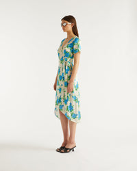 Robe longue Livia en soie - Big Roses