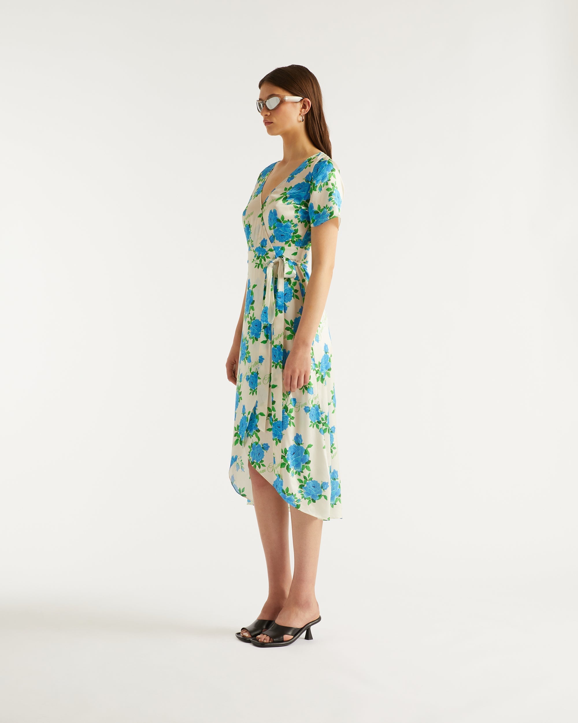 Robe longue Livia en soie - Big Roses