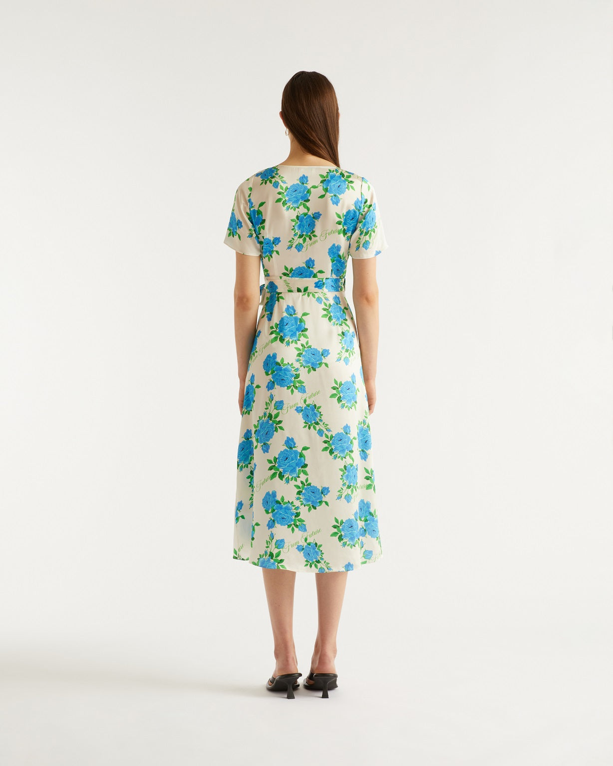 Robe longue Livia en soie - Big Roses