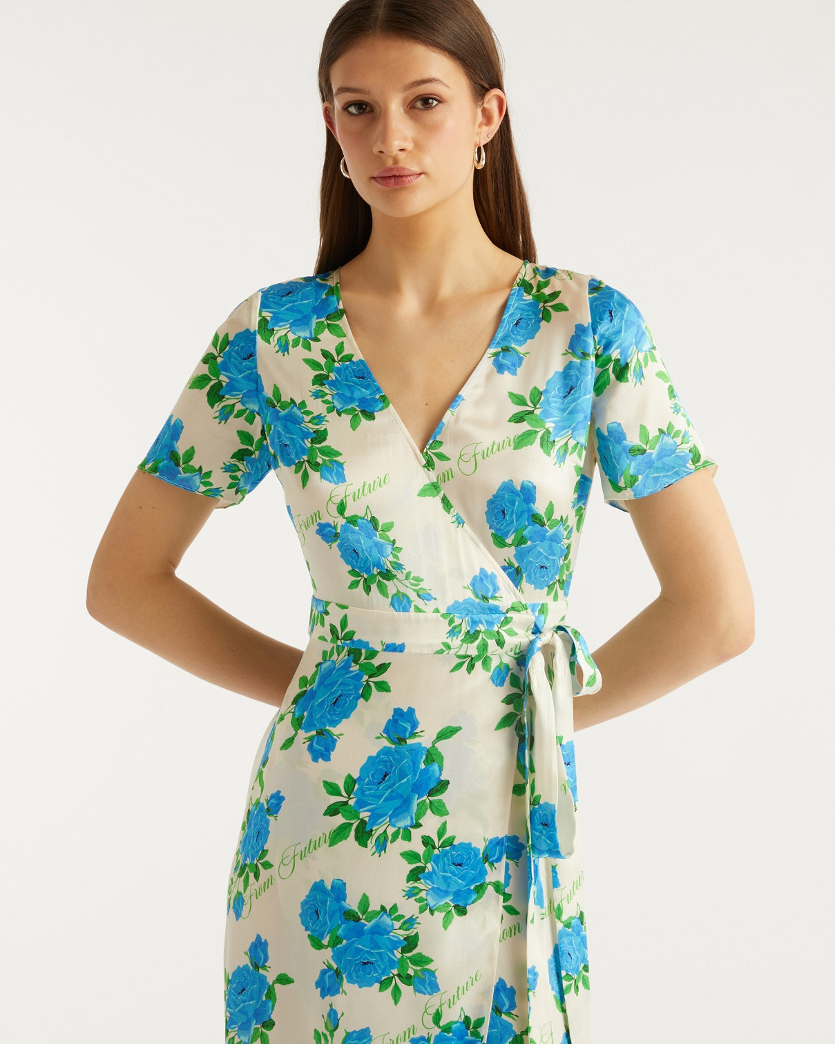 Robe longue Livia en soie - Big Roses