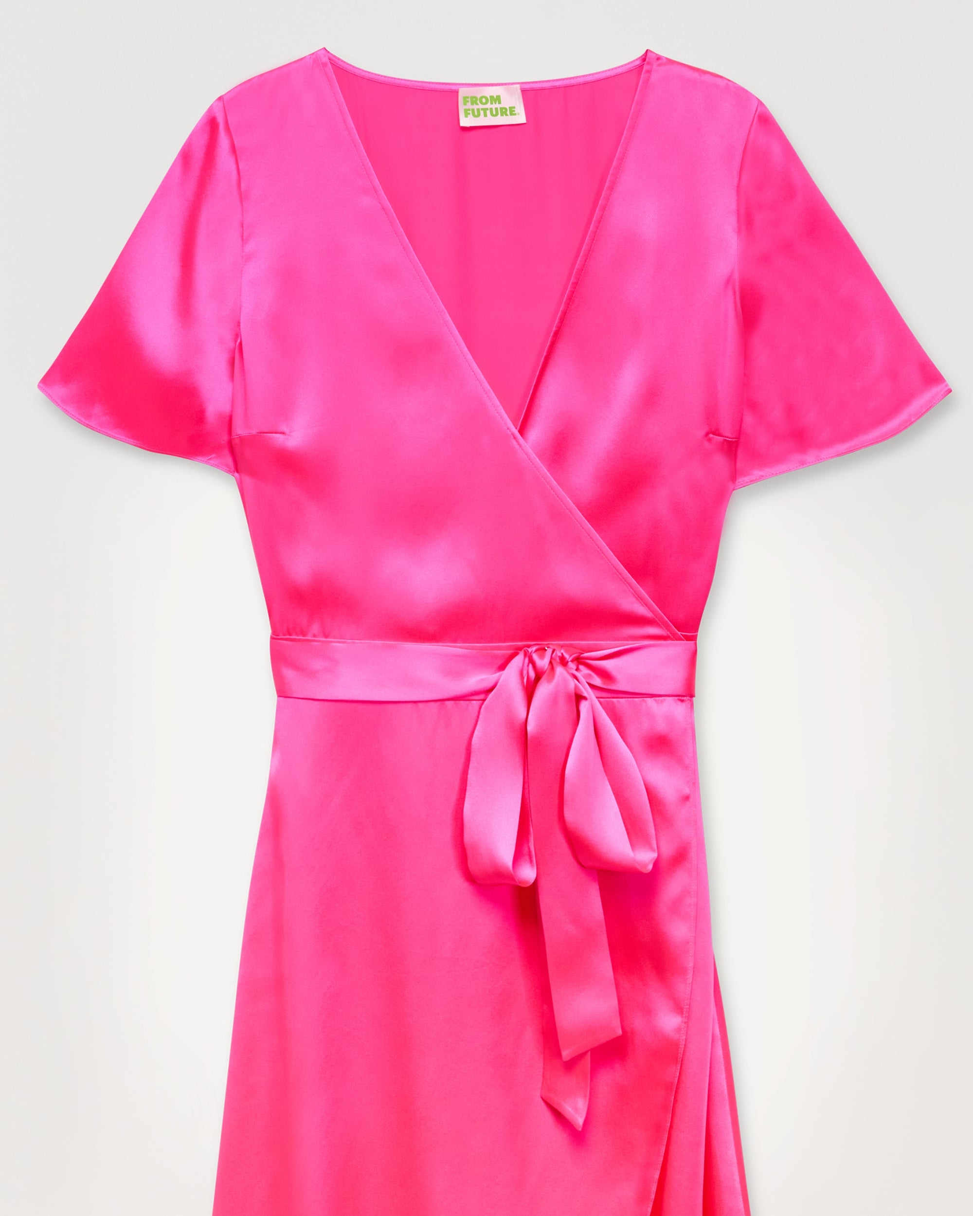 Robe longue Livia en soie - Neon Pink