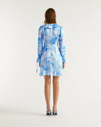 Robe courte Keira en soie - Magic Flowers