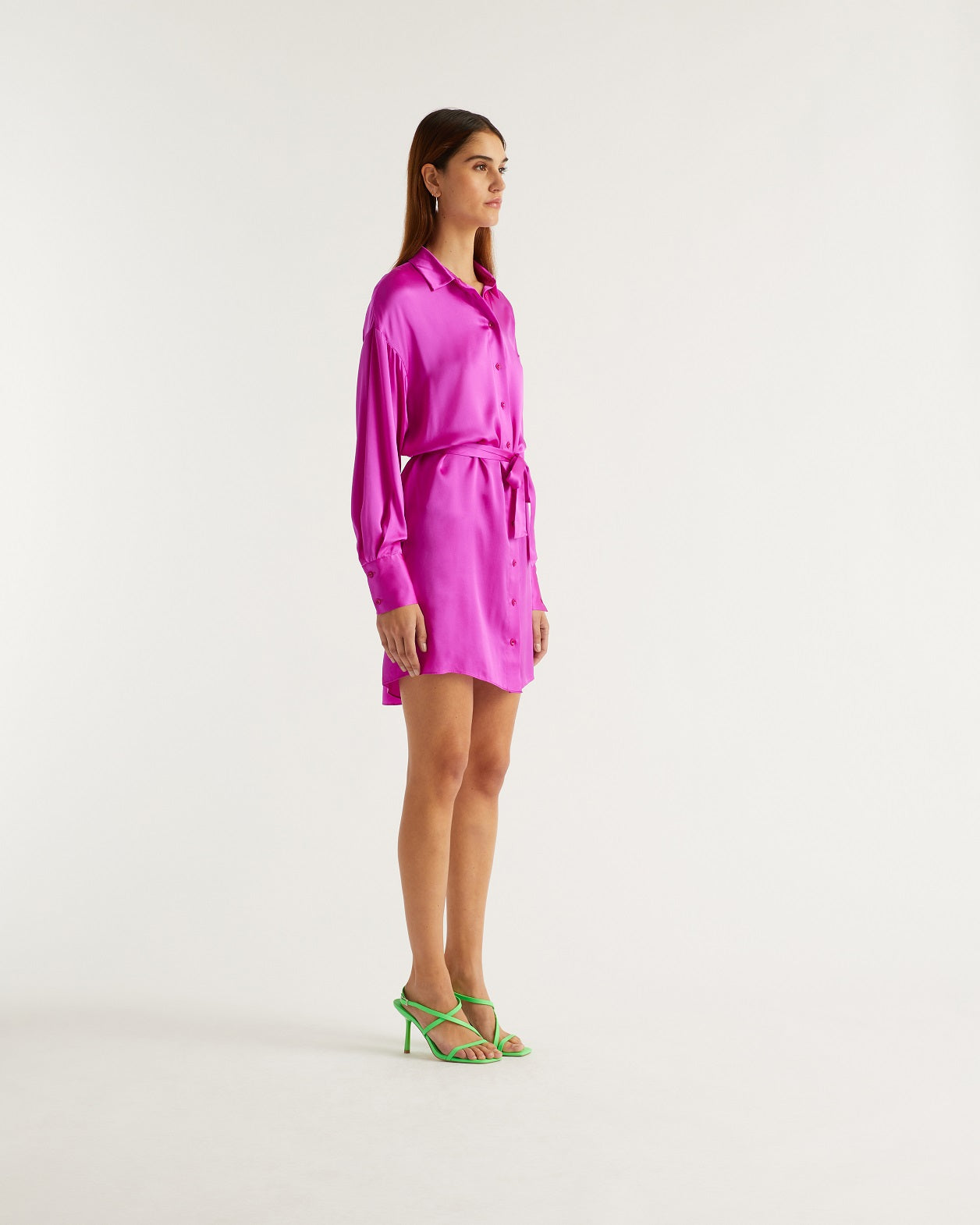 Robe courte Alba en soie - Neon Purple
