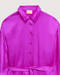 Robe courte Alba en soie - Neon Purple