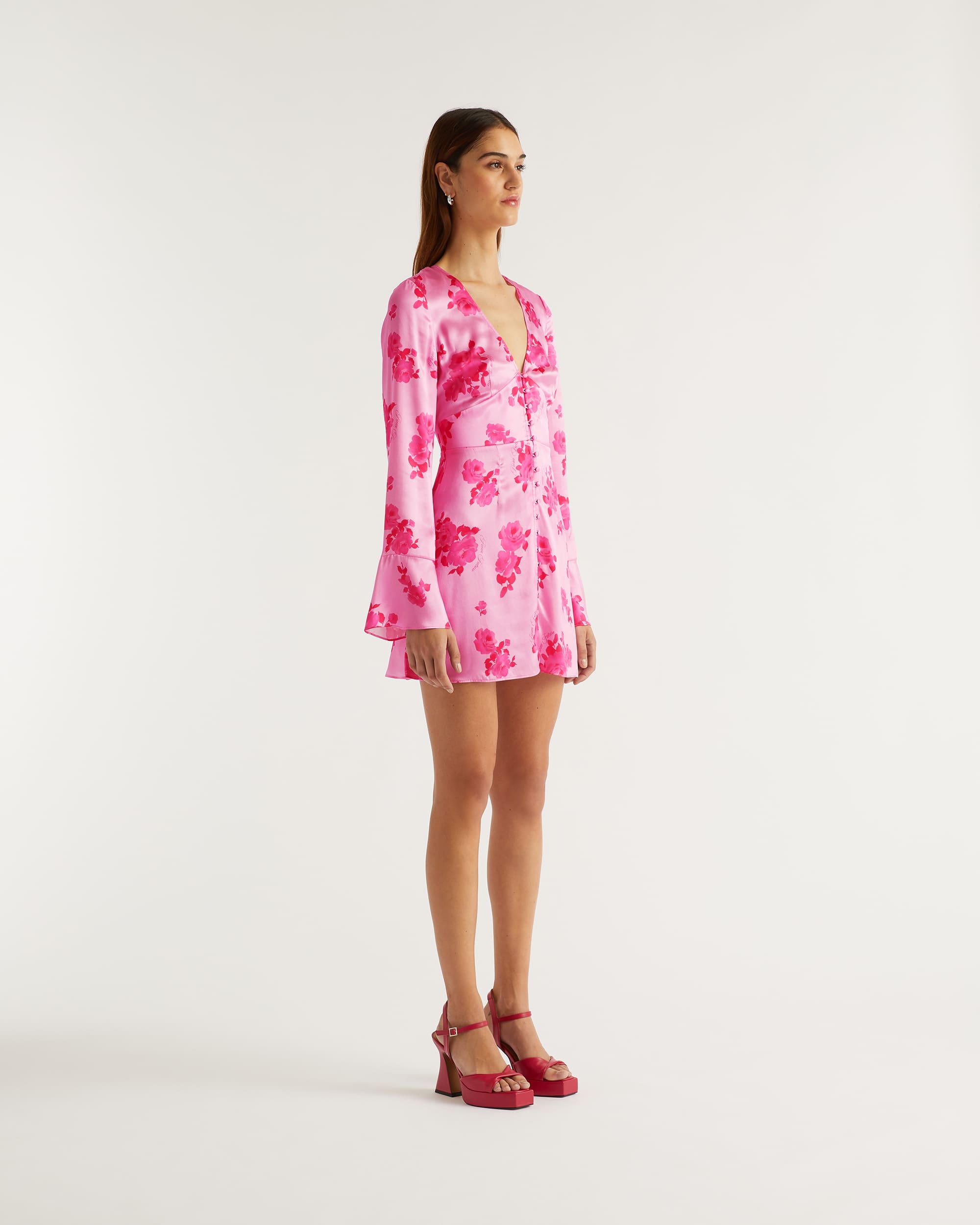 Robe courte Ella en soie - Rosae Aqua