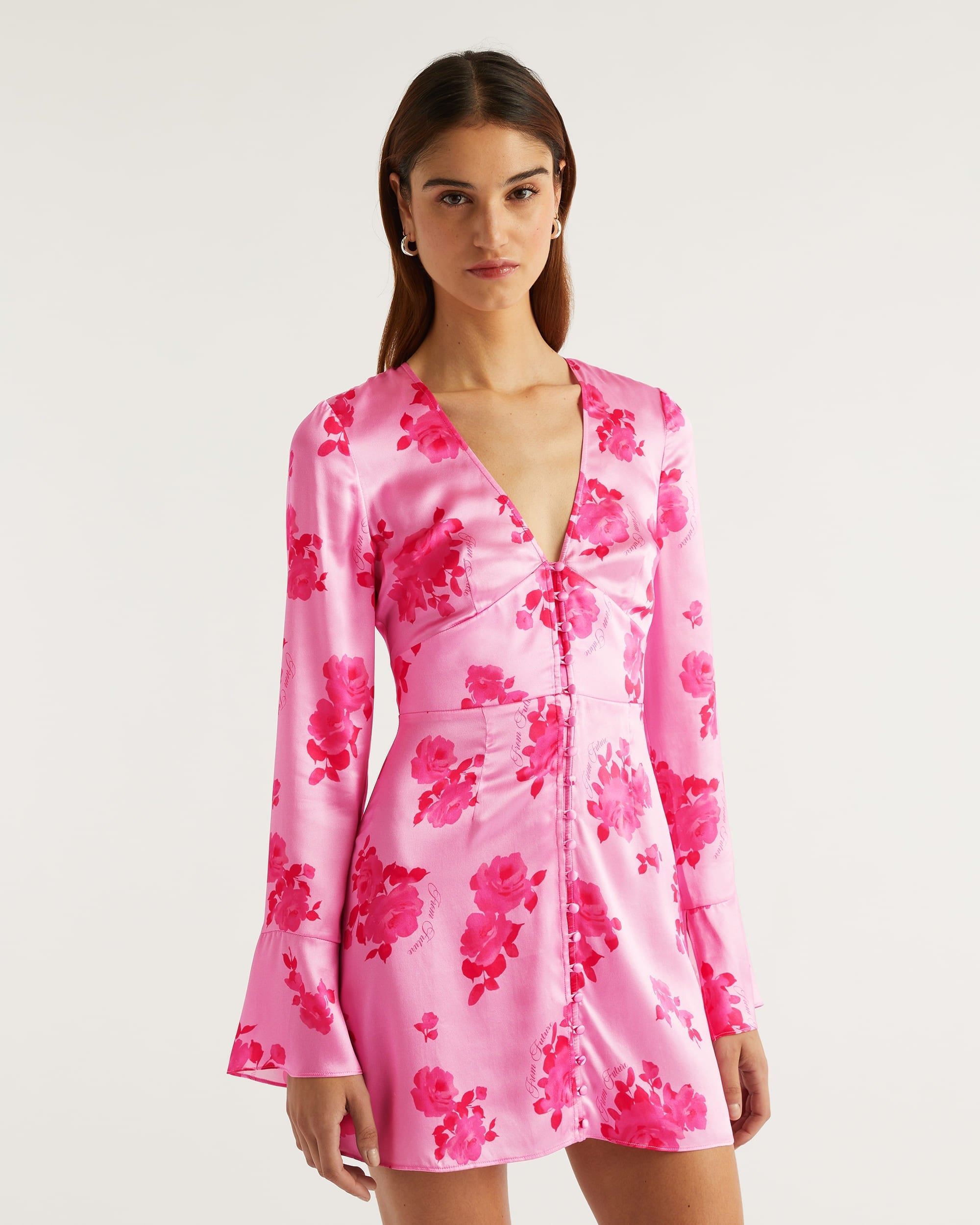 Robe courte Ella en soie - Rosae Aqua