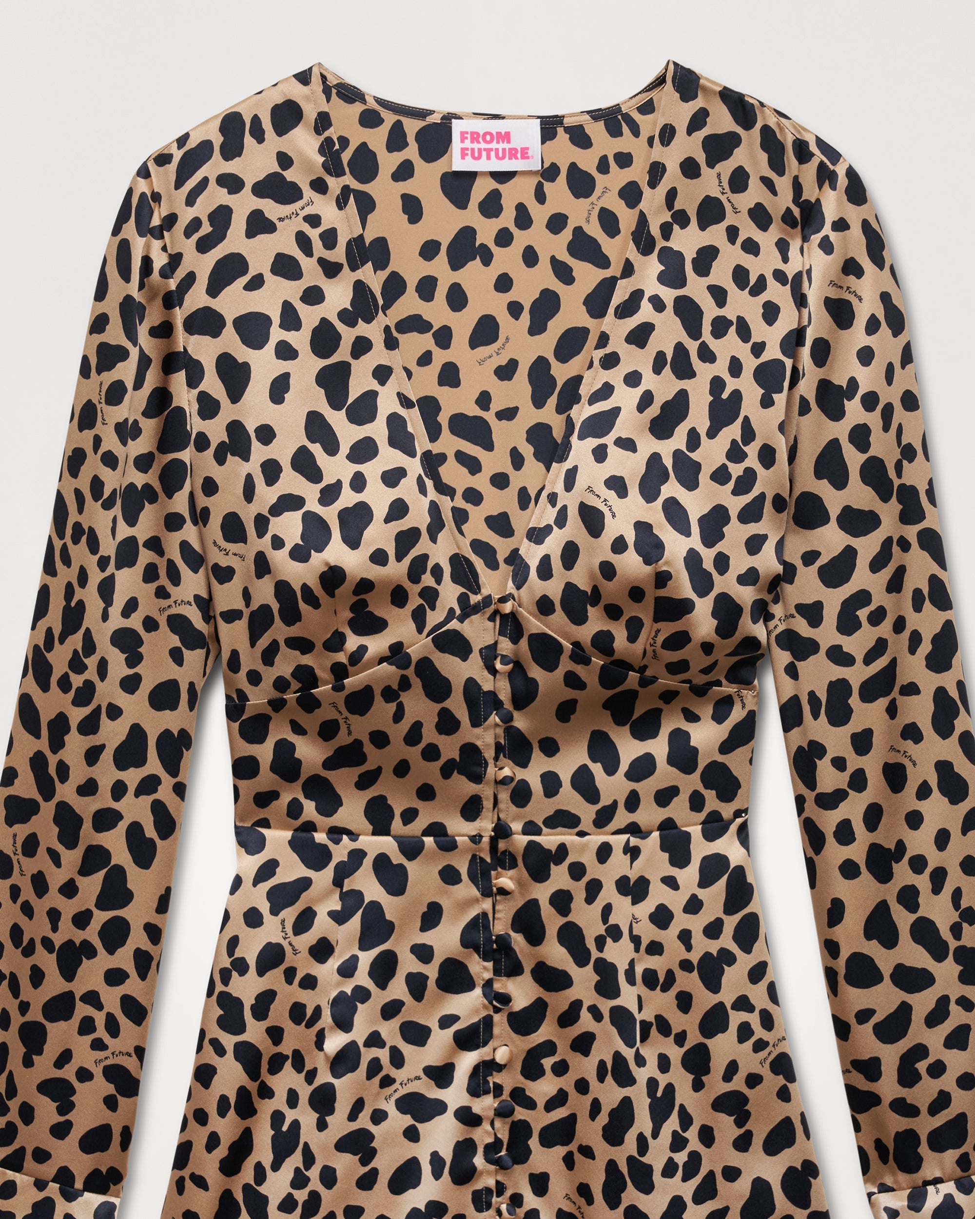 Robe courte Ella en soie - Leopard Print