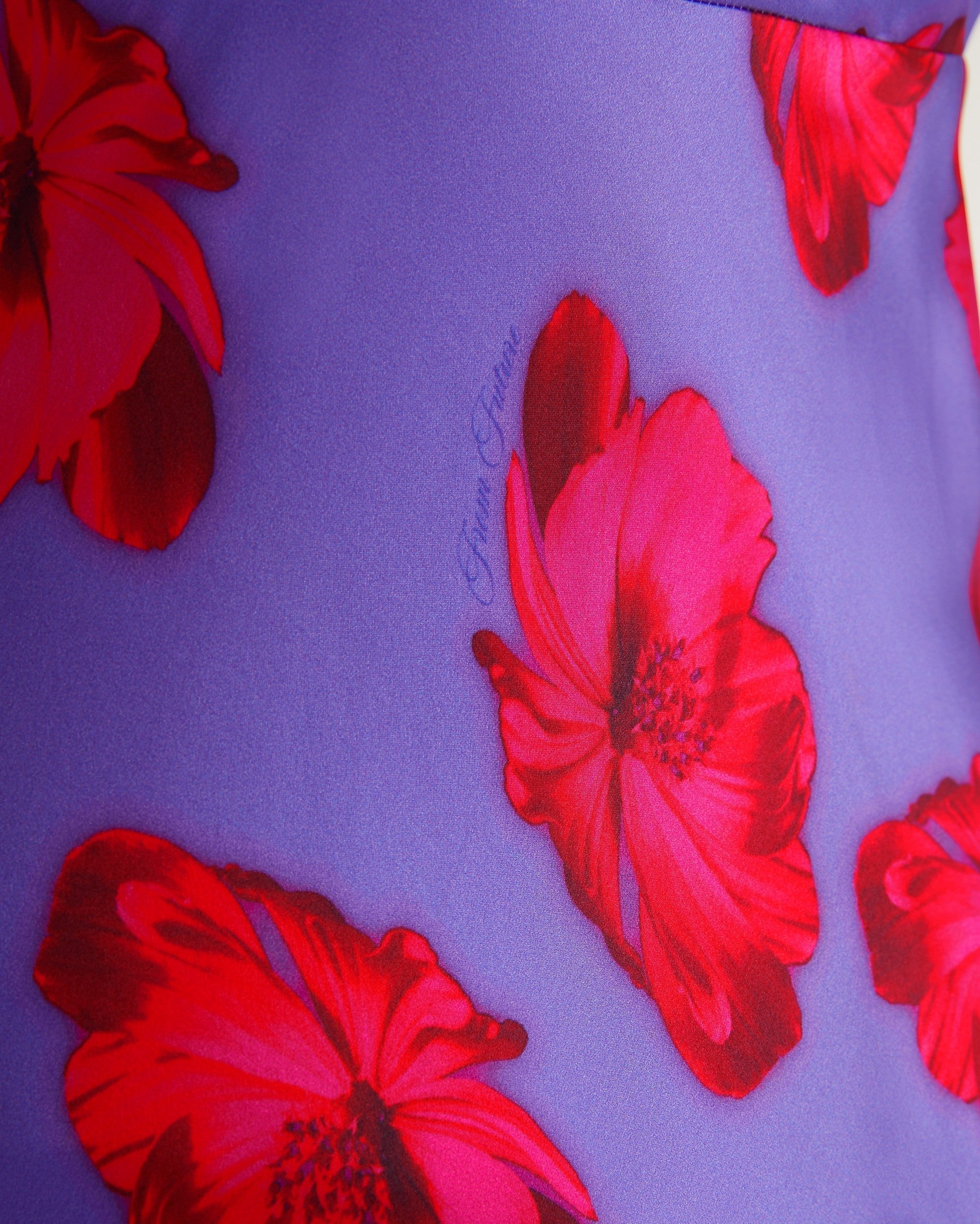 Robe longue Salma en soie - Purple Poppy