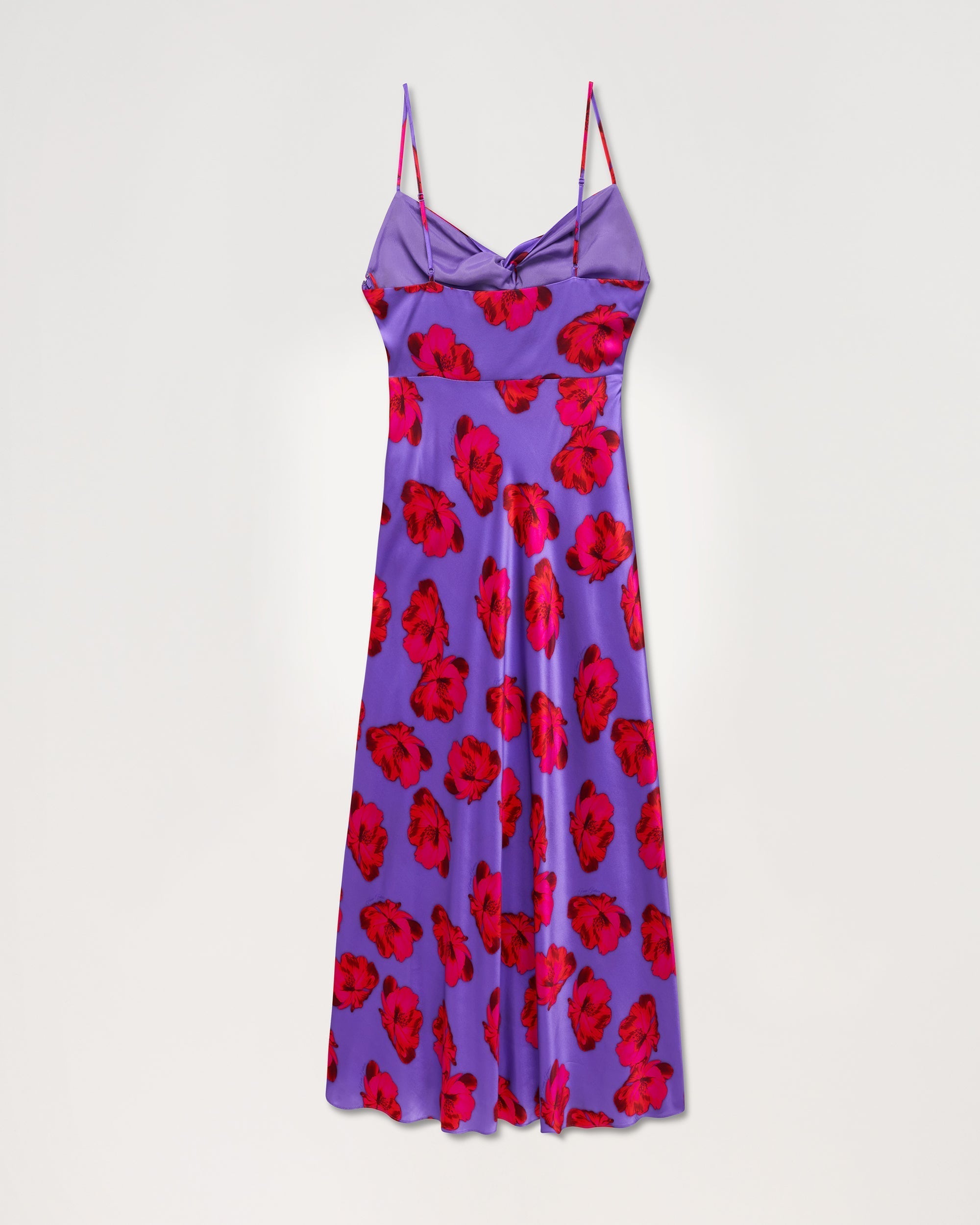Robe longue Salma en soie - Purple Poppy