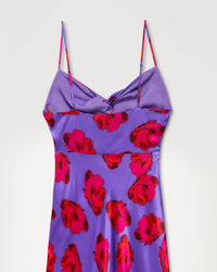 Robe longue Salma en soie - Purple Poppy