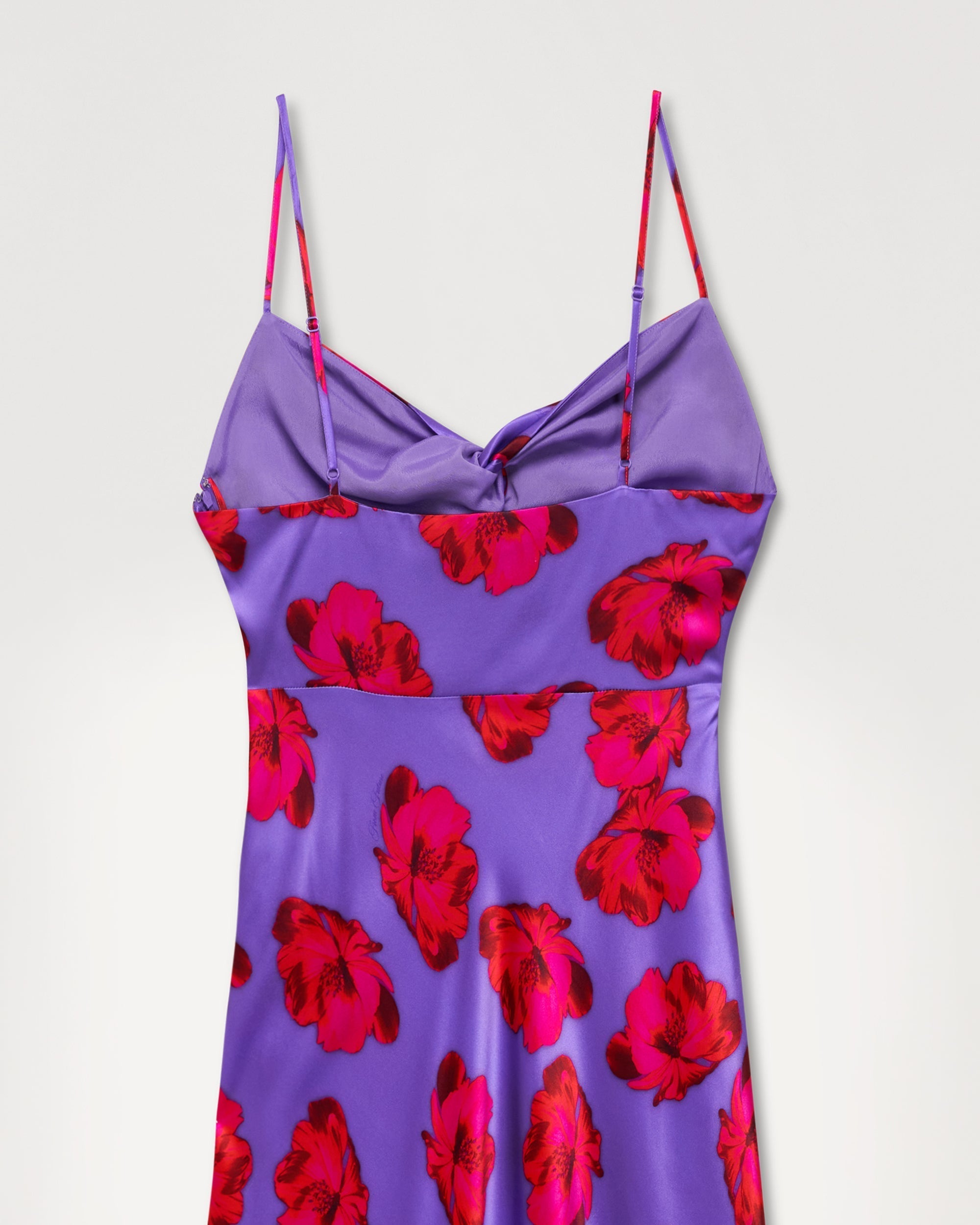 Robe longue Salma en soie - Purple Poppy