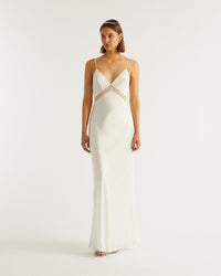 Robe longue Helena en soie - Ecru