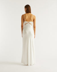 Robe longue Helena en soie - Ecru