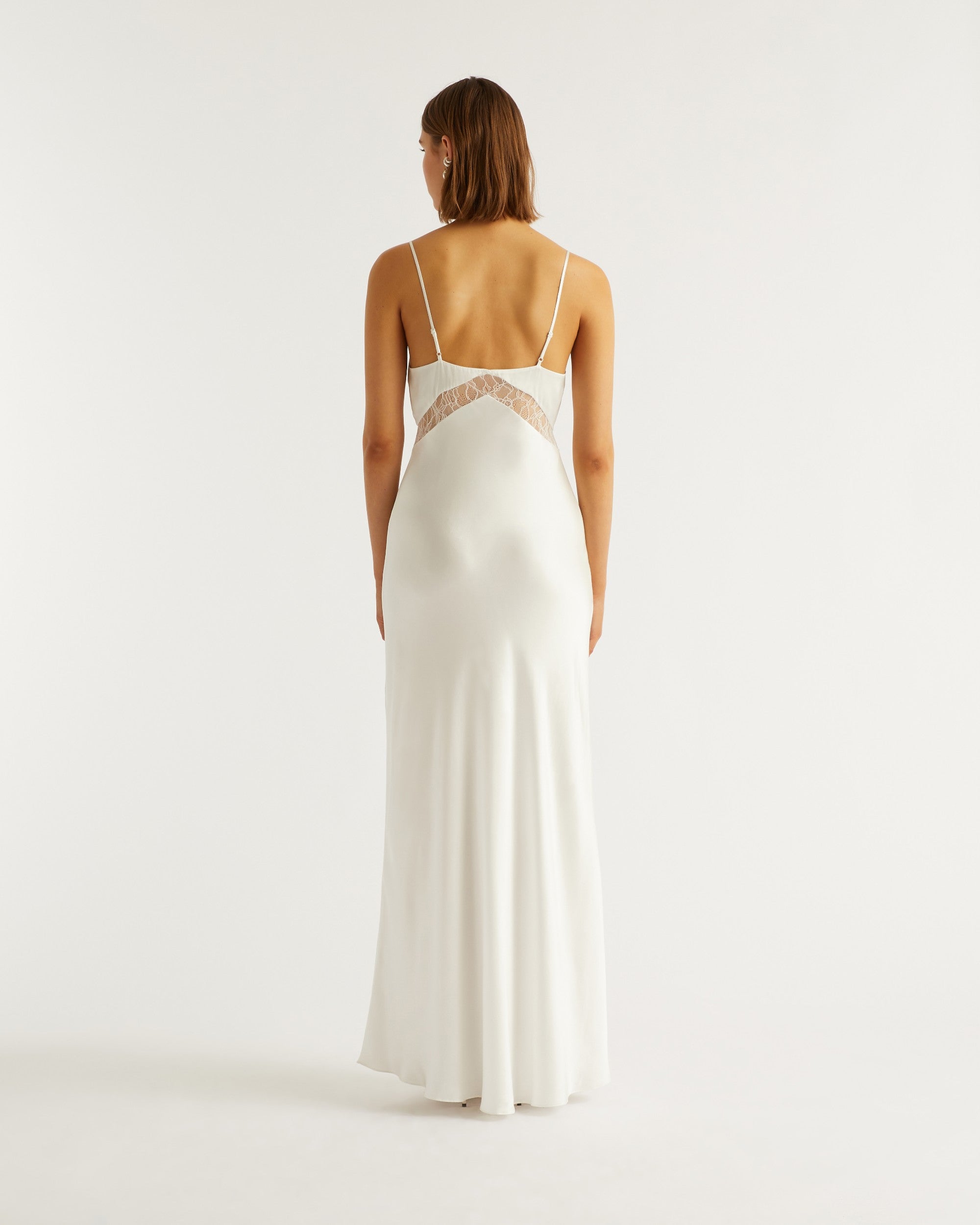 Robe longue Helena en soie - Ecru