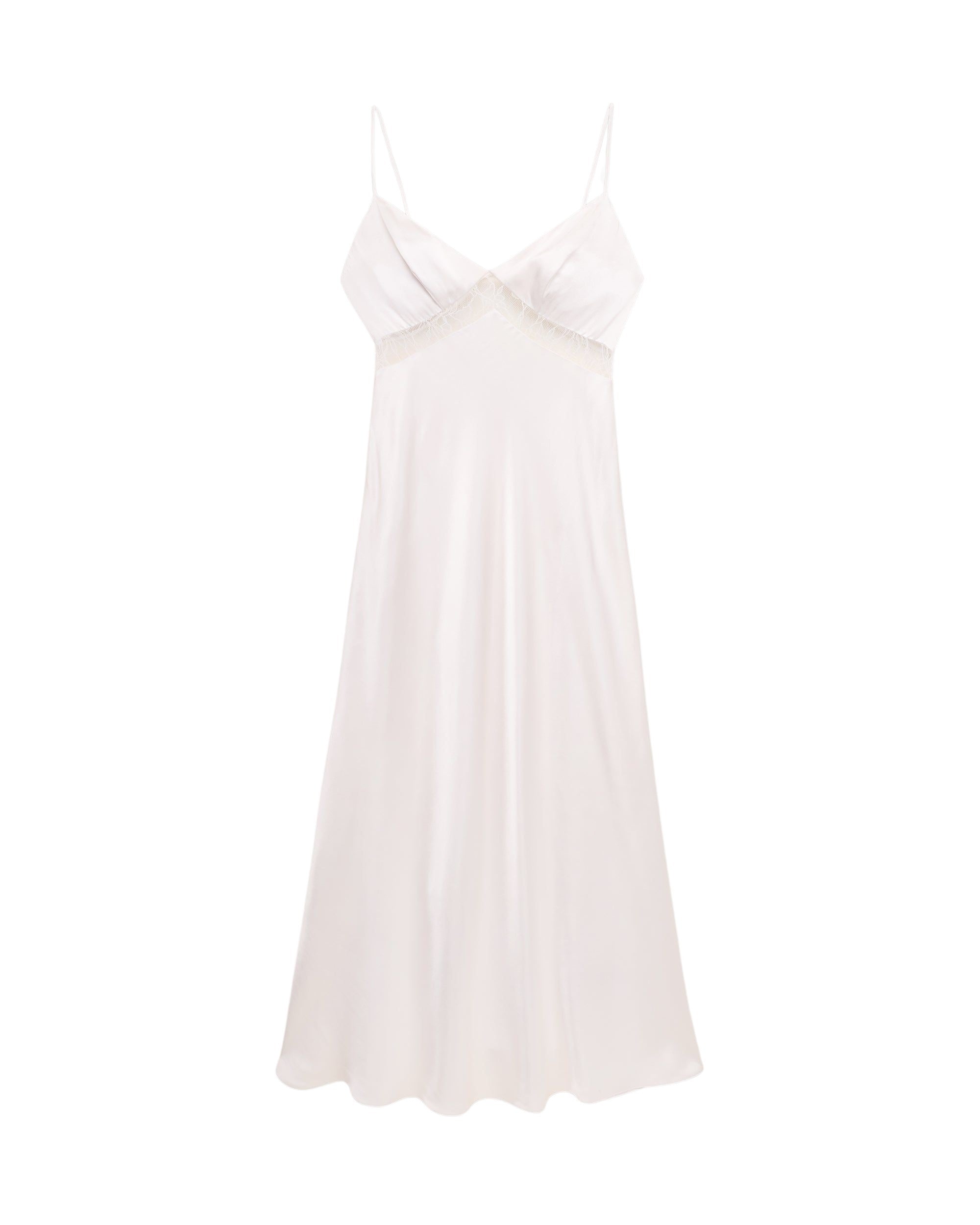 Robe longue Helena en soie - Ecru