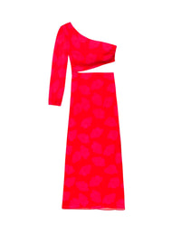 Robe longue Julianne en soie - Red Poppy