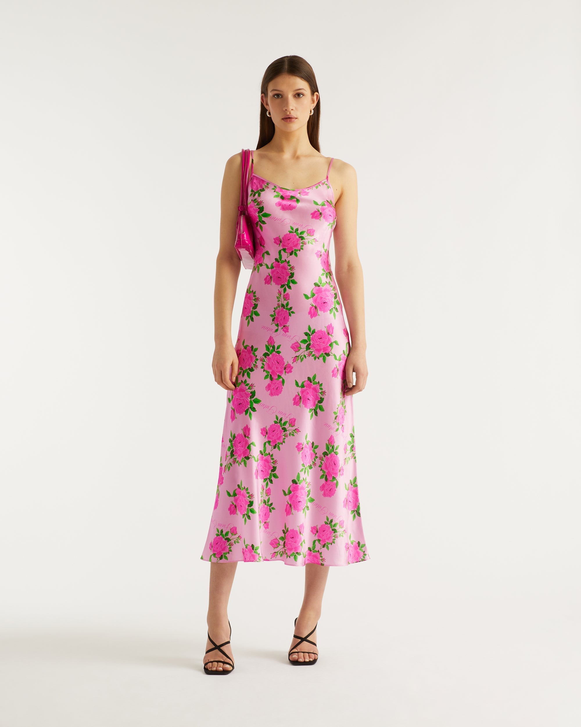 Robe longue Gemma en soie - Big Roses