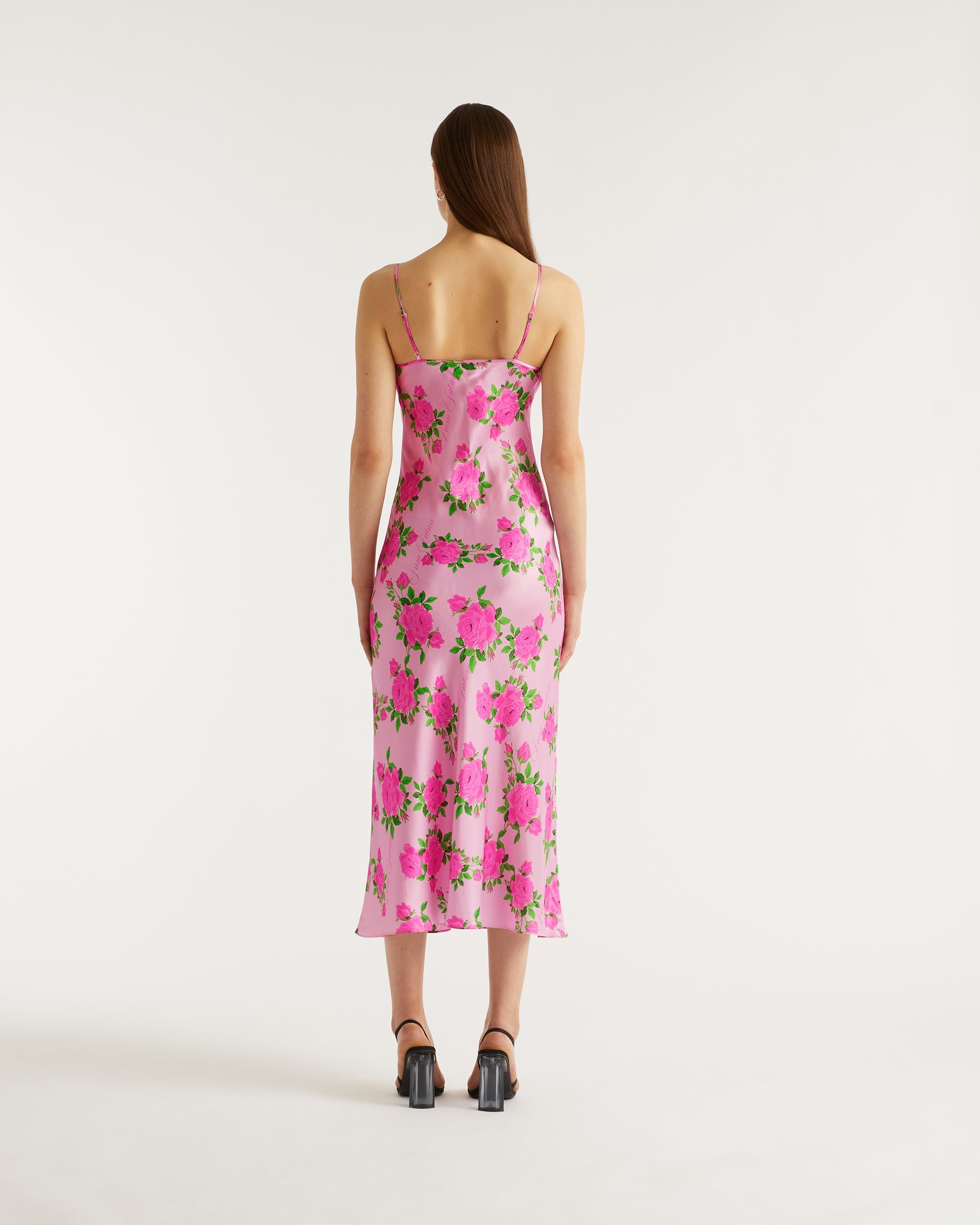 Robe longue Gemma en soie - Big Roses