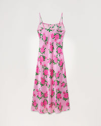 Robe longue Gemma en soie - Big Roses