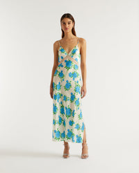 Robe longue Carly en soie - Big Roses