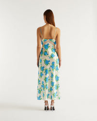Robe longue Carly en soie - Big Roses