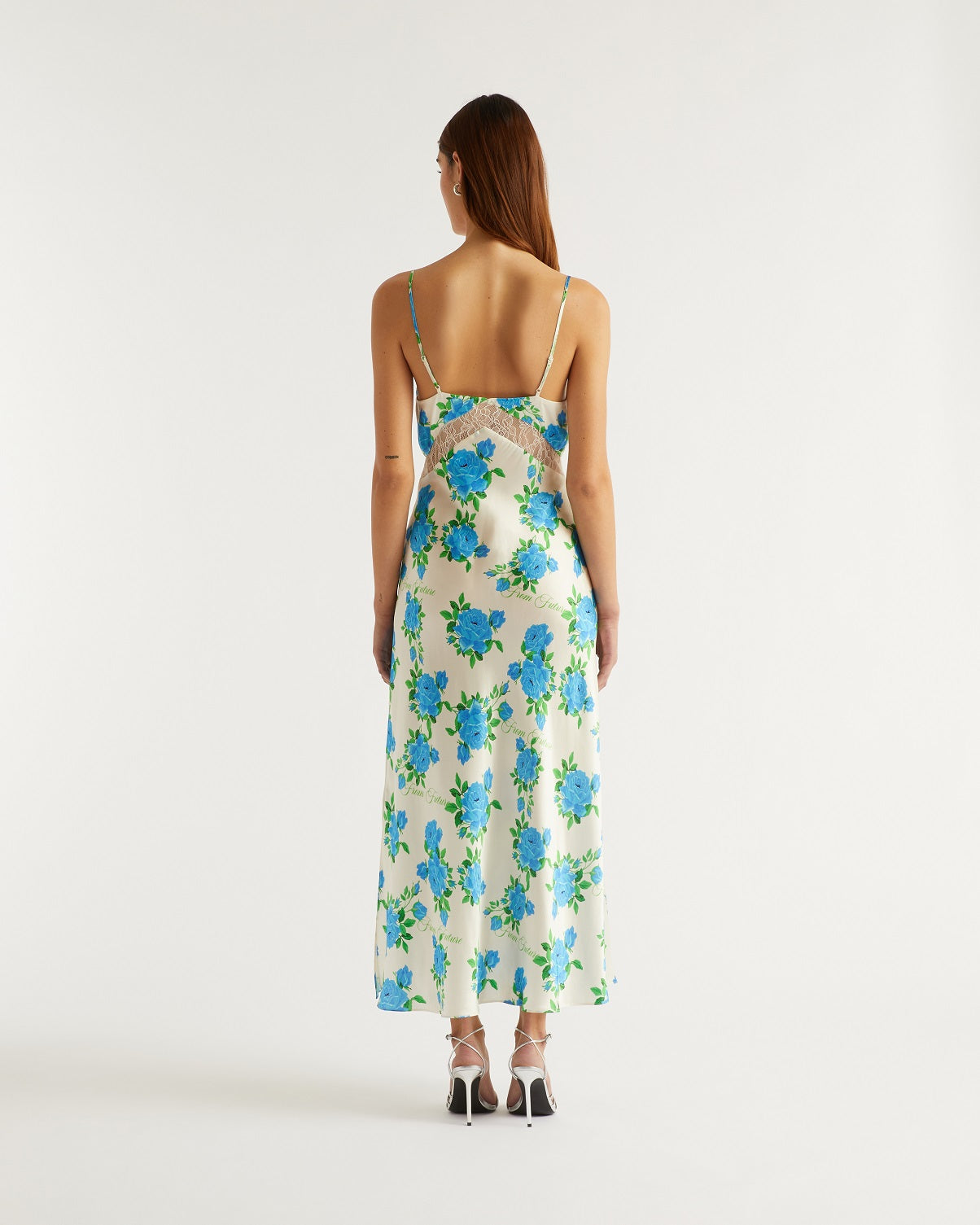 Robe longue Carly en soie - Big Roses