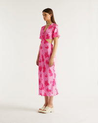 Robe longue May en soie - Rosae Aqua