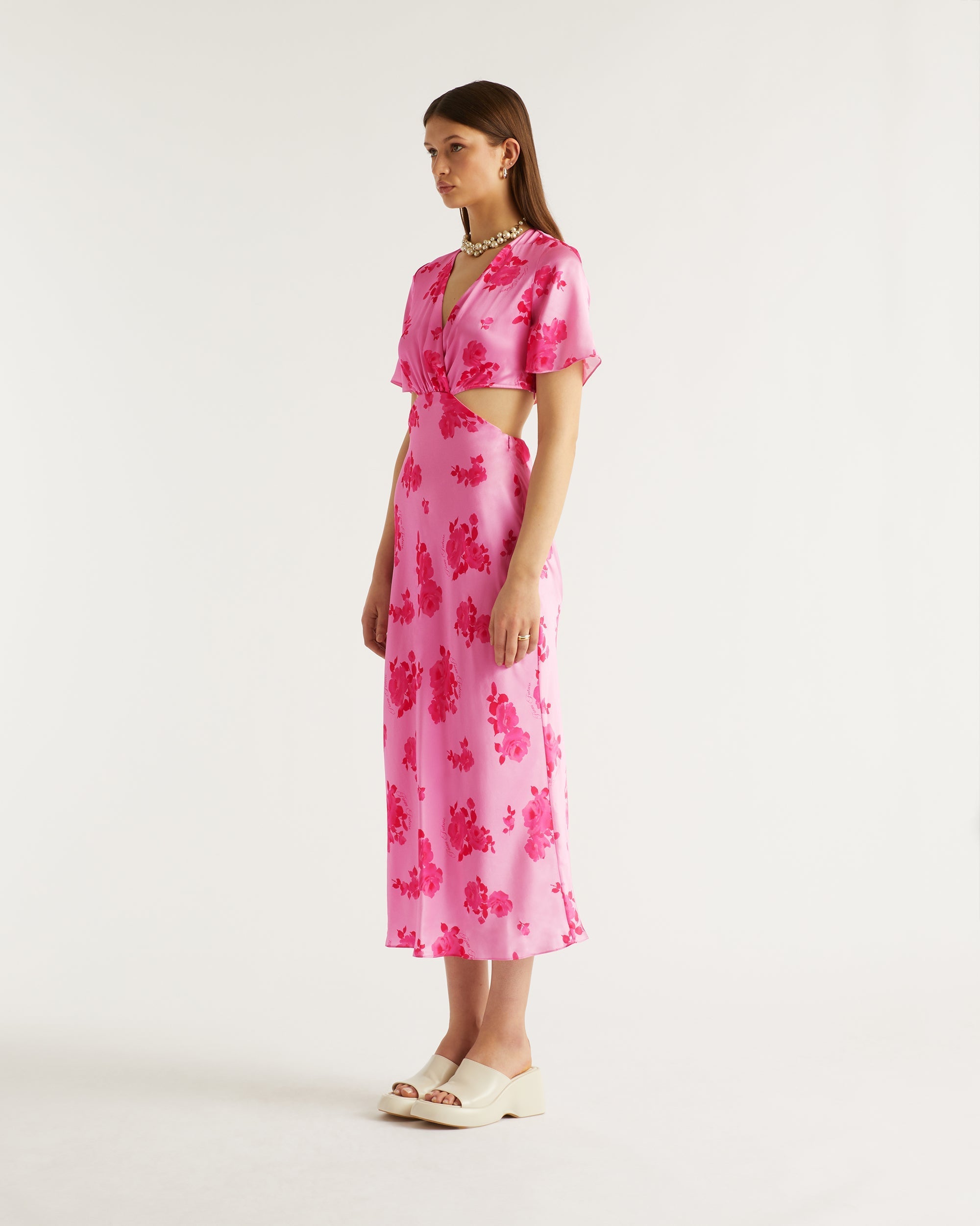 Robe longue May en soie - Rosae Aqua