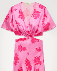 Robe longue May en soie - Rosae Aqua