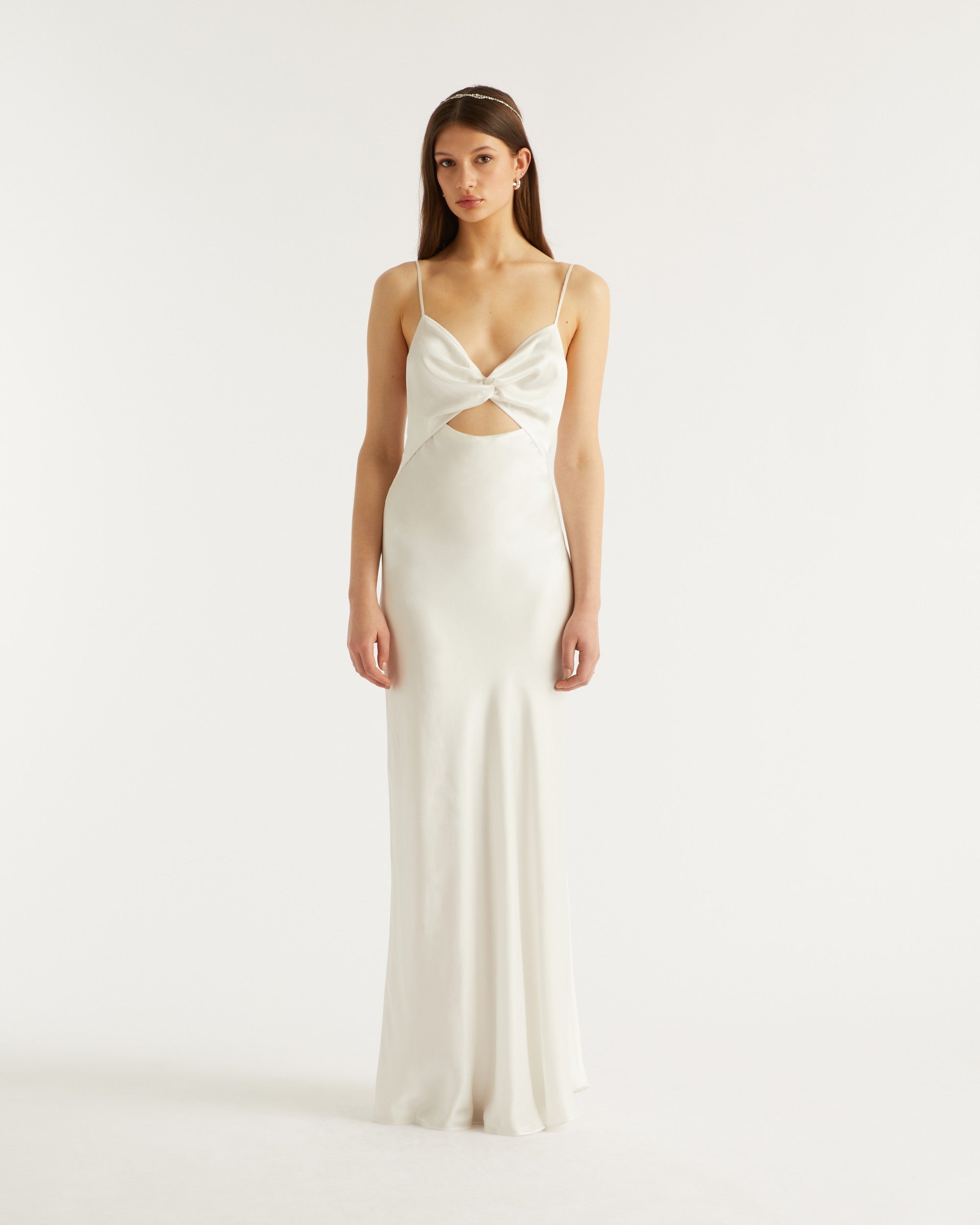 Robe longue Grace en soie - Ecru