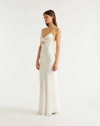 Robe longue Grace en soie - Ecru