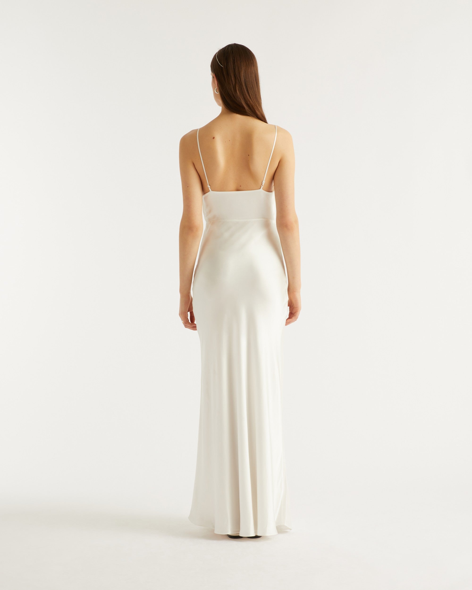 Robe longue Grace en soie - Ecru
