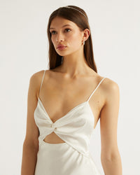 Robe longue Grace en soie - Ecru