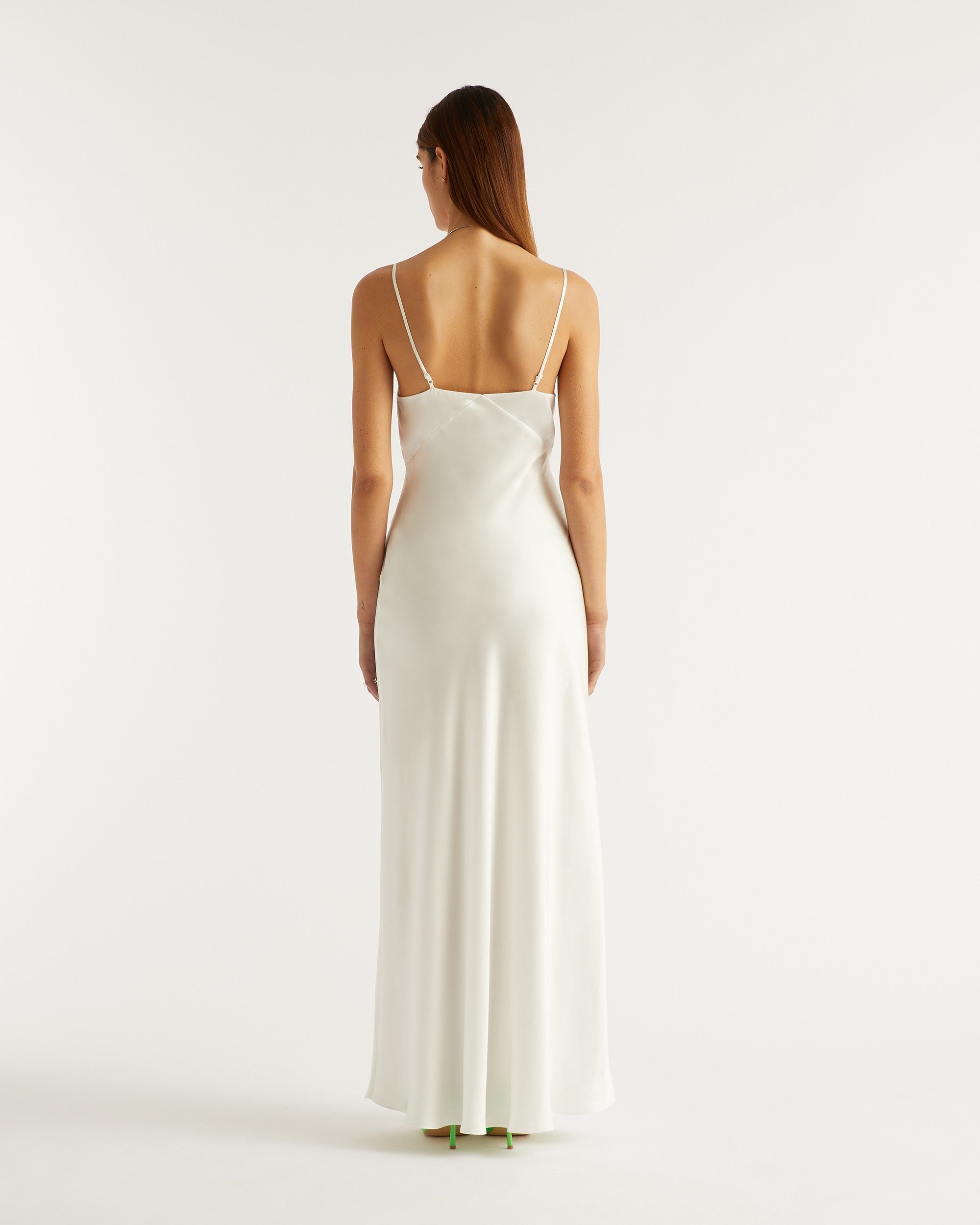 Robe longue Georgia en soie - Ecru