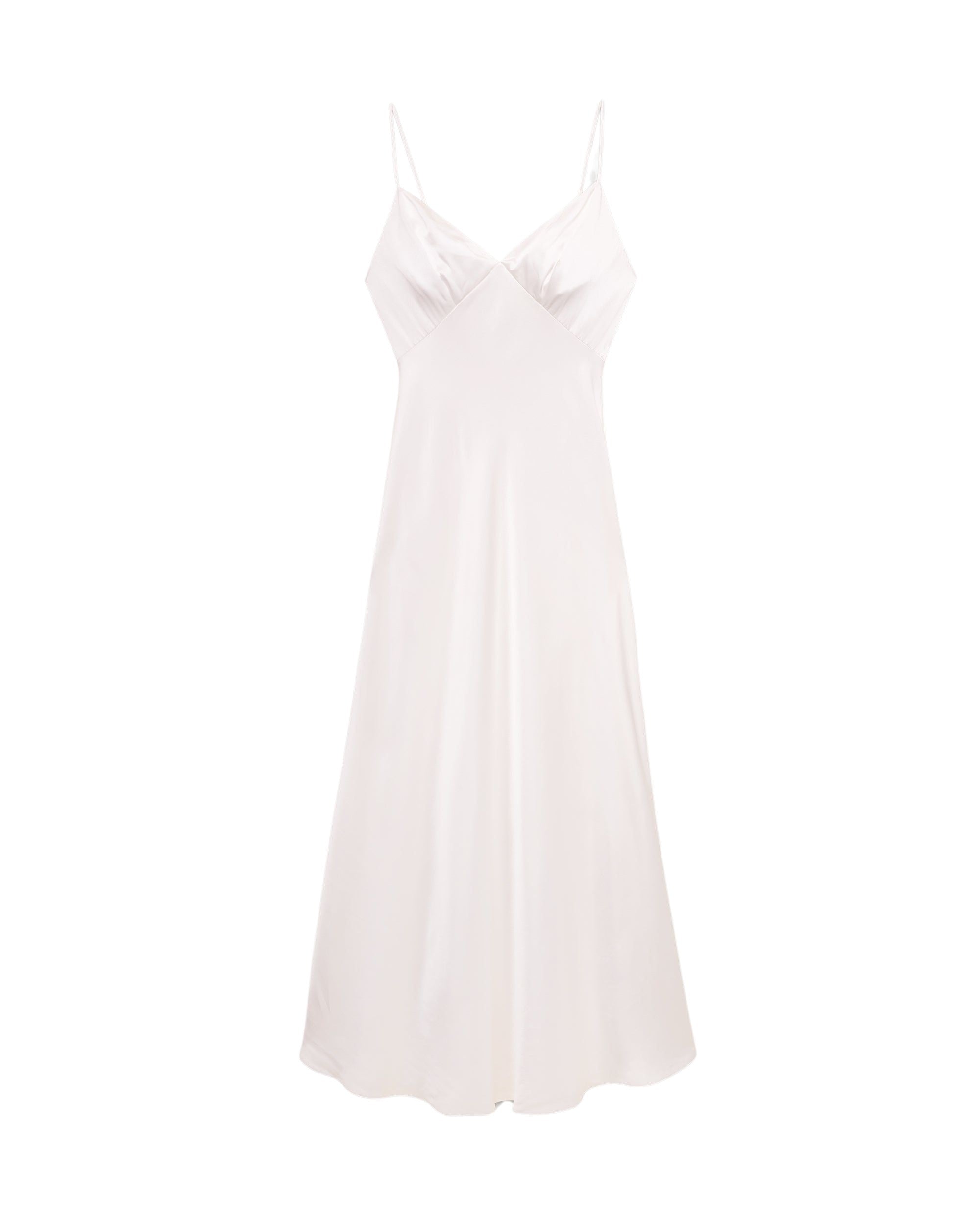 Robe longue Georgia en soie - Ecru
