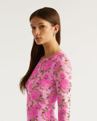 Robe longue Mesh - Big Roses