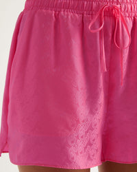 Short Rubie court et fluide en soie - Pink Jacquard