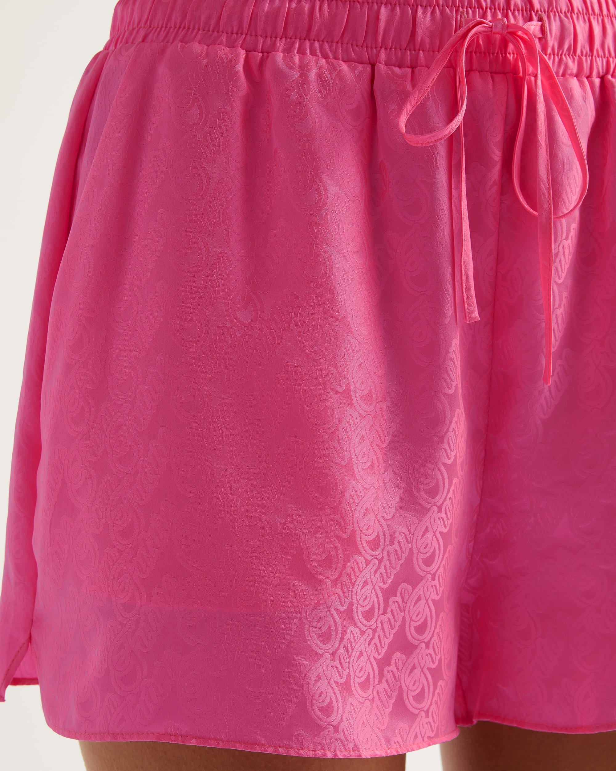 Short Rubie court et fluide en soie - Pink Jacquard