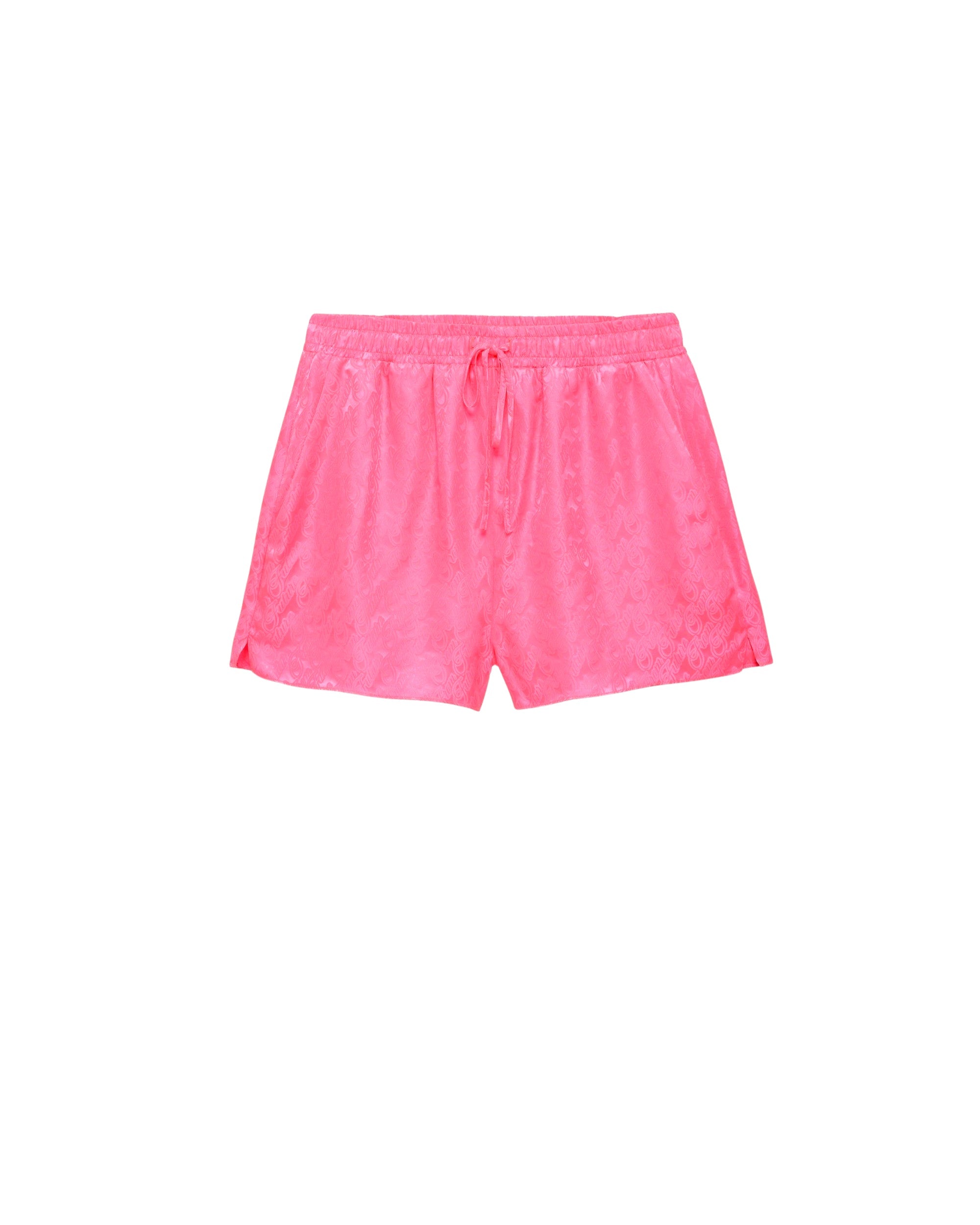 Short Rubie court et fluide en soie - Pink Jacquard