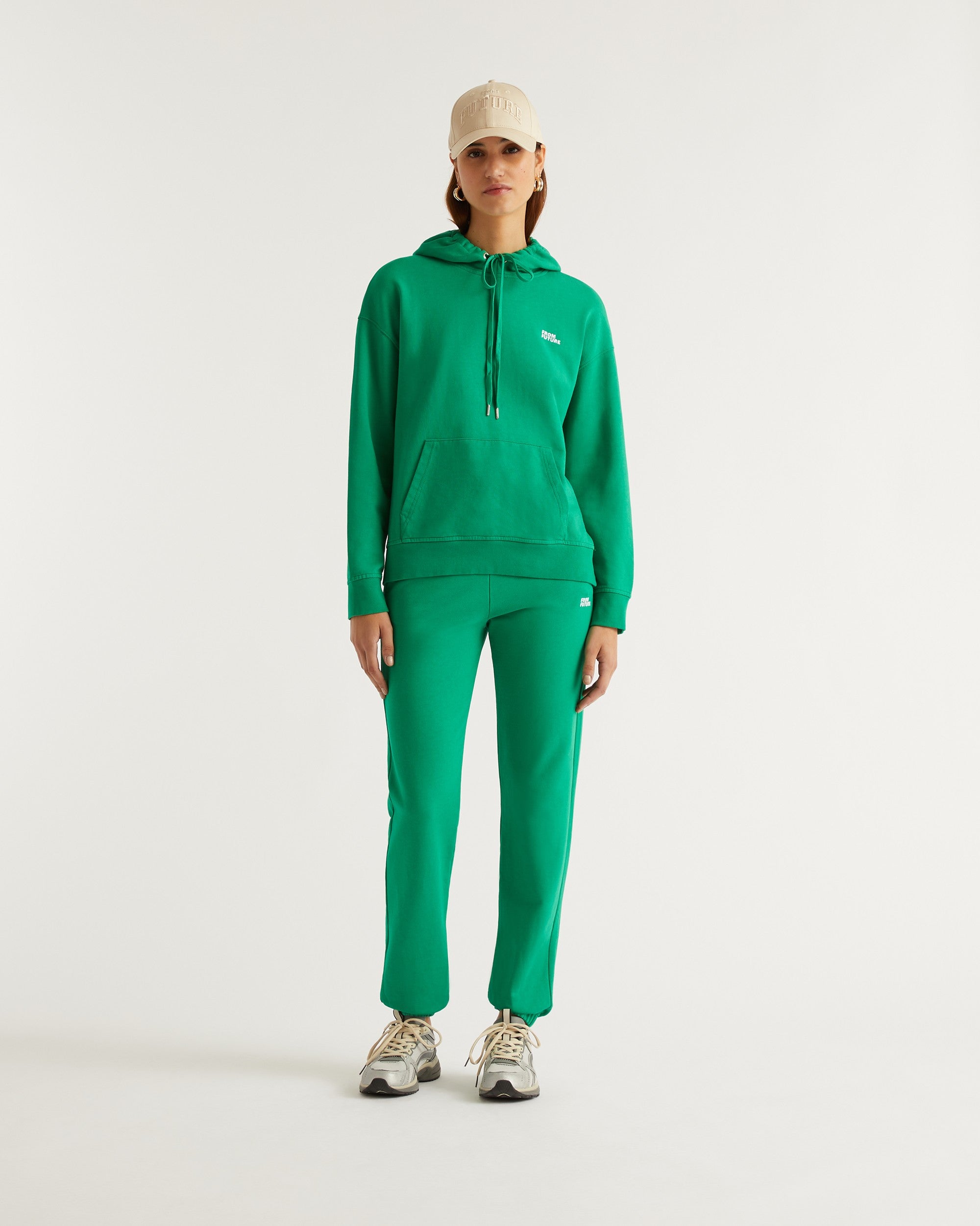 Hoodie unisexe oversize à broderie - Summer Green
