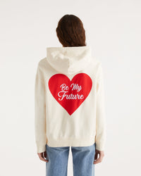 Hoodie Saint valentin à cœur brodé - Desert Sand